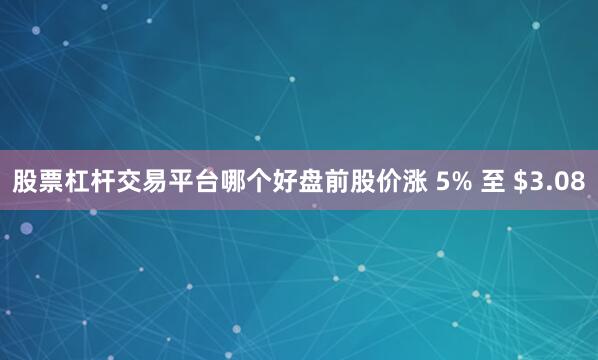 股票杠杆交易平台哪个好盘前股价涨 5% 至 $3.08
